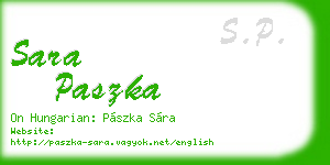 sara paszka business card