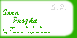 sara paszka business card